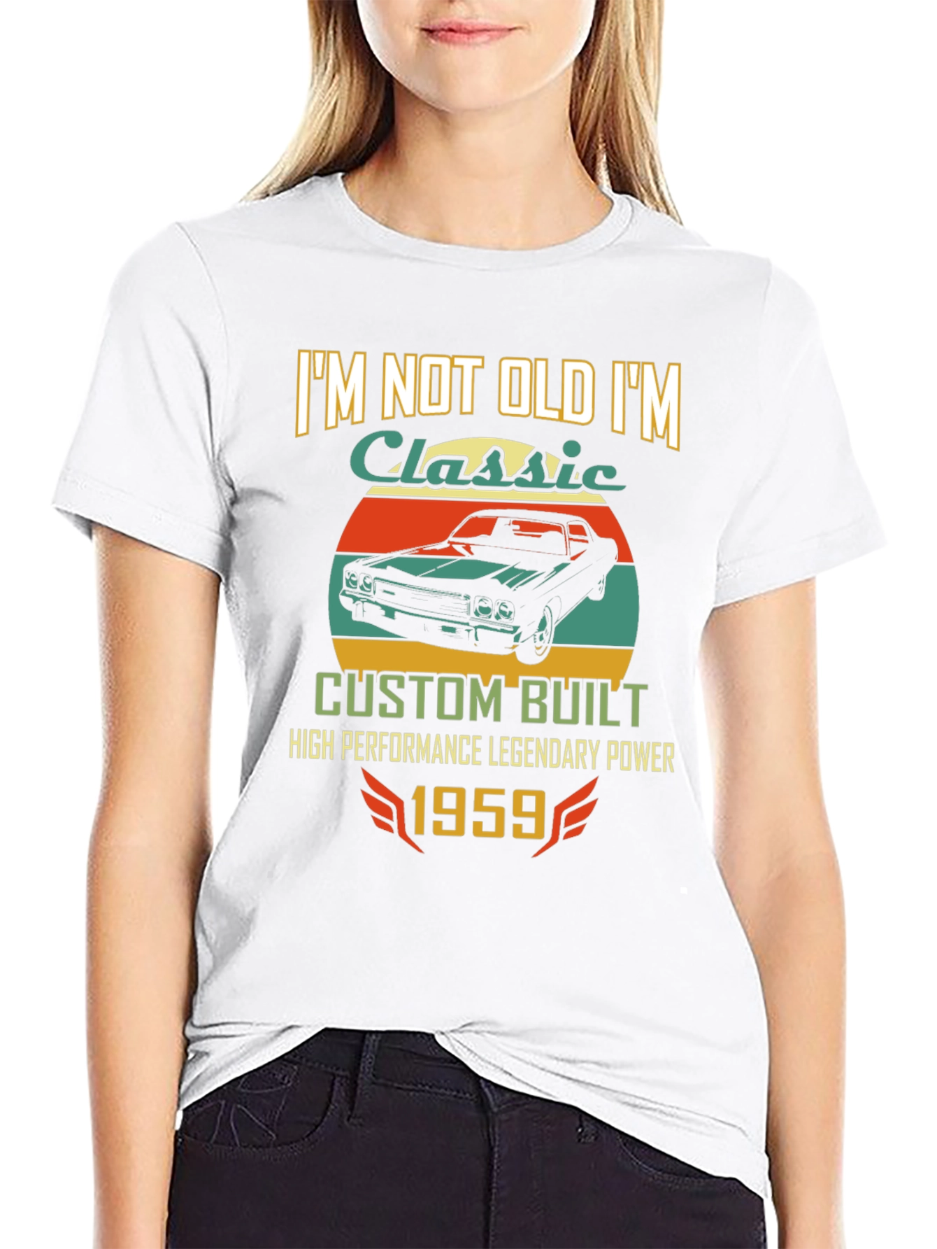 Black Classic Car 1959 T-Shirt - Custom Built view 9