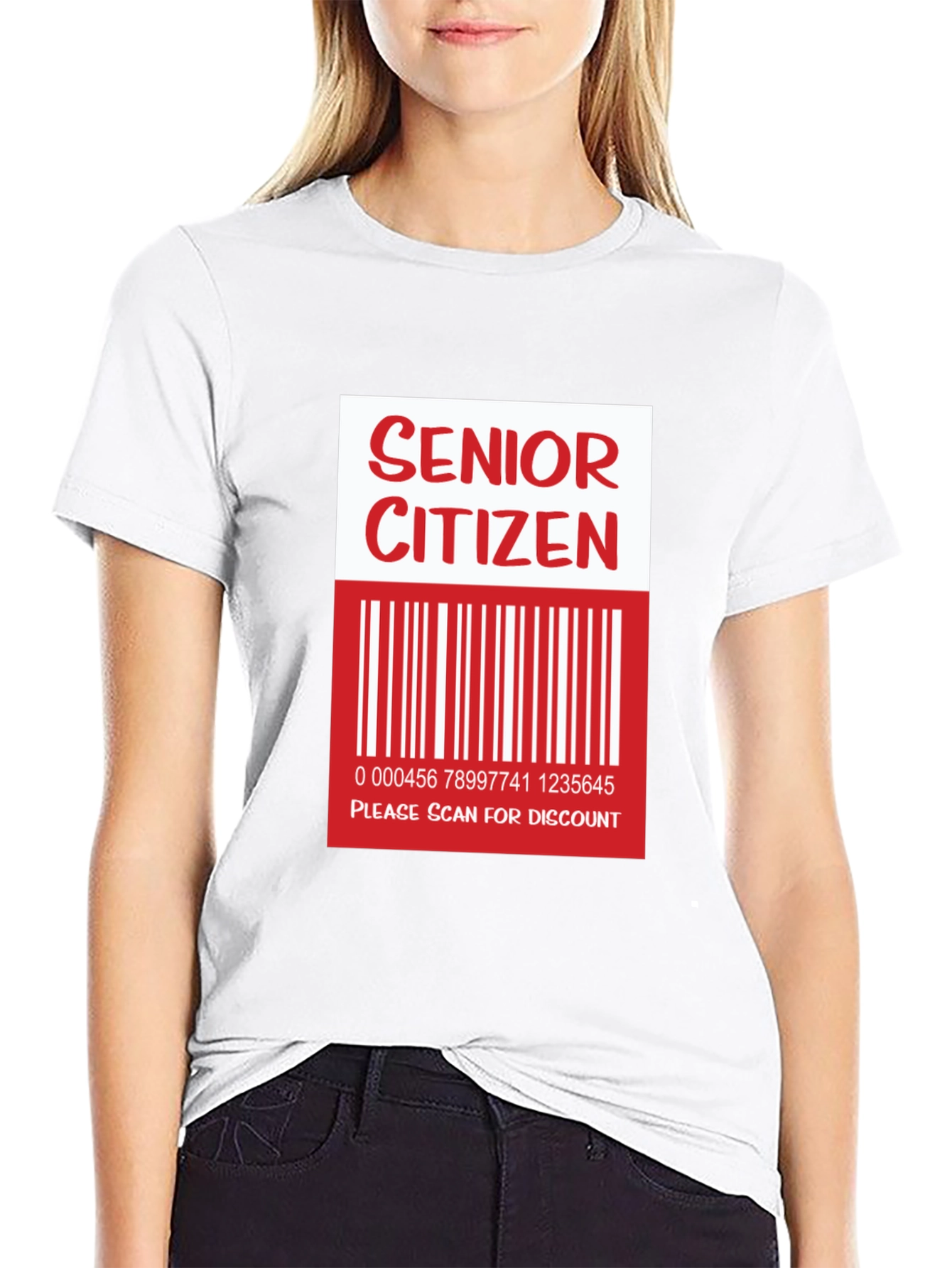 Black Senior Citizen Barcode T-Shirt - Funny Novelty Tee view 9