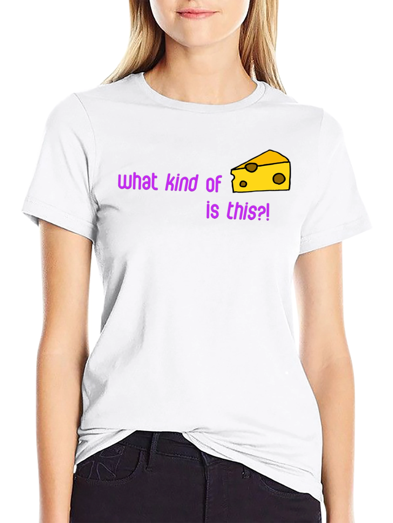 Black Funny Cheese T-Shirt - What Kind of Cheese Is This?! view 9
