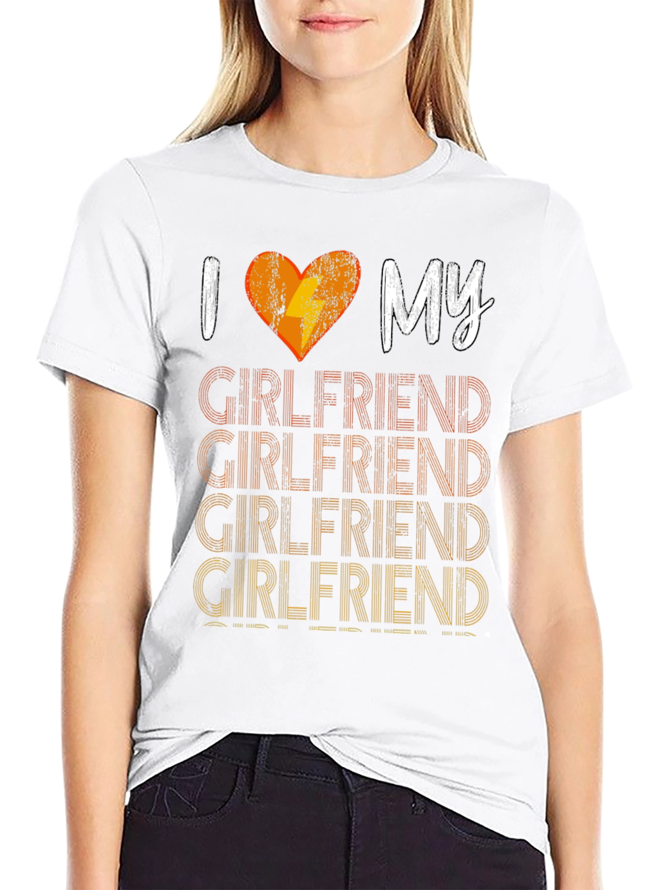 Black I Heart My Girlfriend T-Shirt - Funny Gift view 9