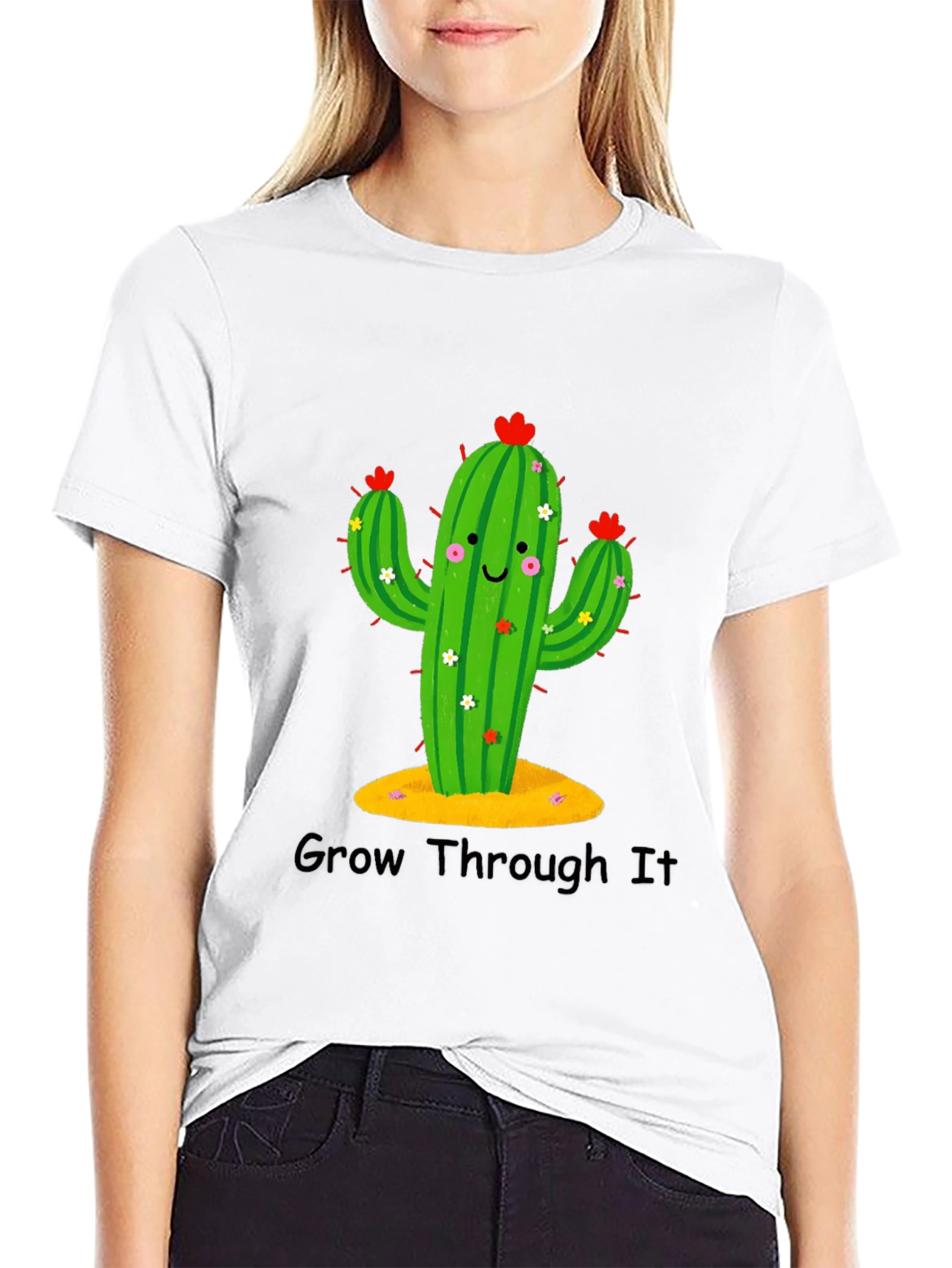 Black Cactus Graphic Tee - Grow Through It view 9