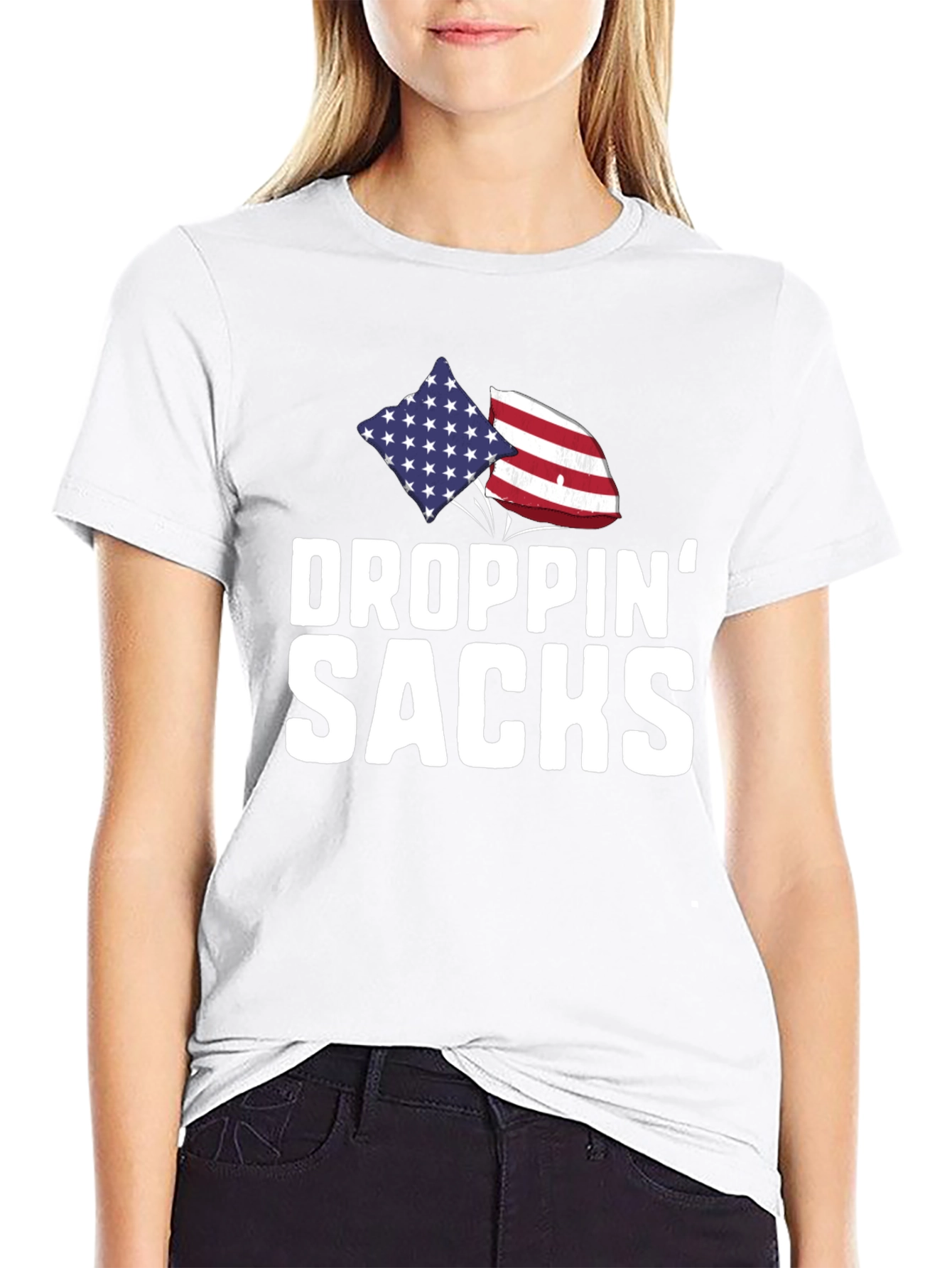 Black Droppin' Sacks Patriotic T-Shirt view 9