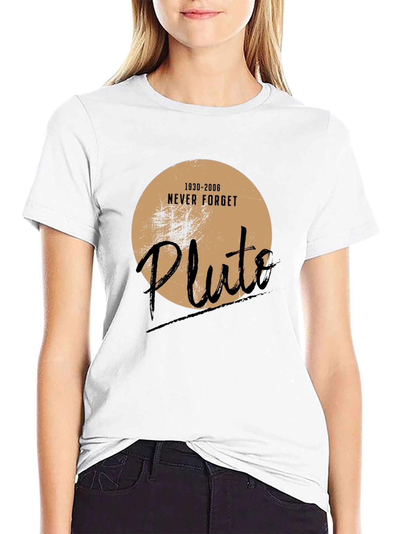 Black Never Forget Pluto Graphic T-Shirt view 9