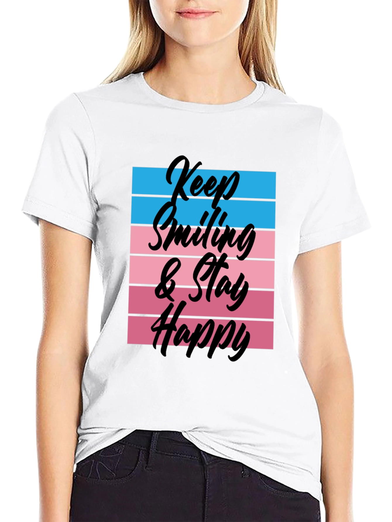 Black Keep Smiling Graphic T-Shirt - Unisex view 9