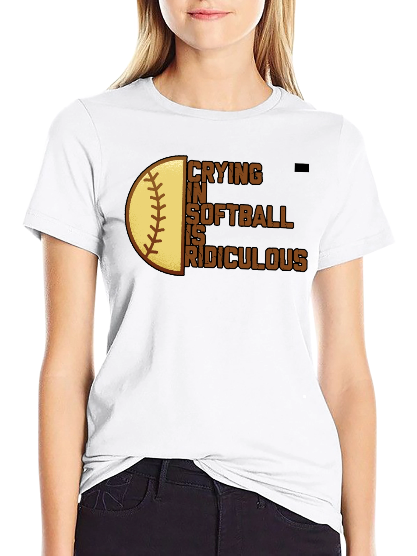 Black Crying in Softball is Ridiculous T-Shirt view 9