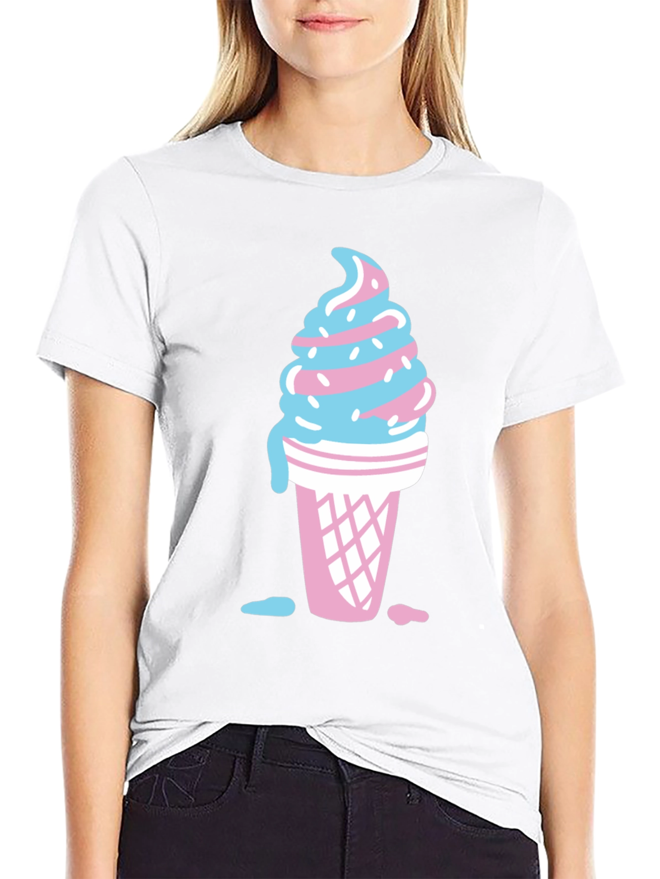 Black Ice Cream Cone T-Shirt view 9