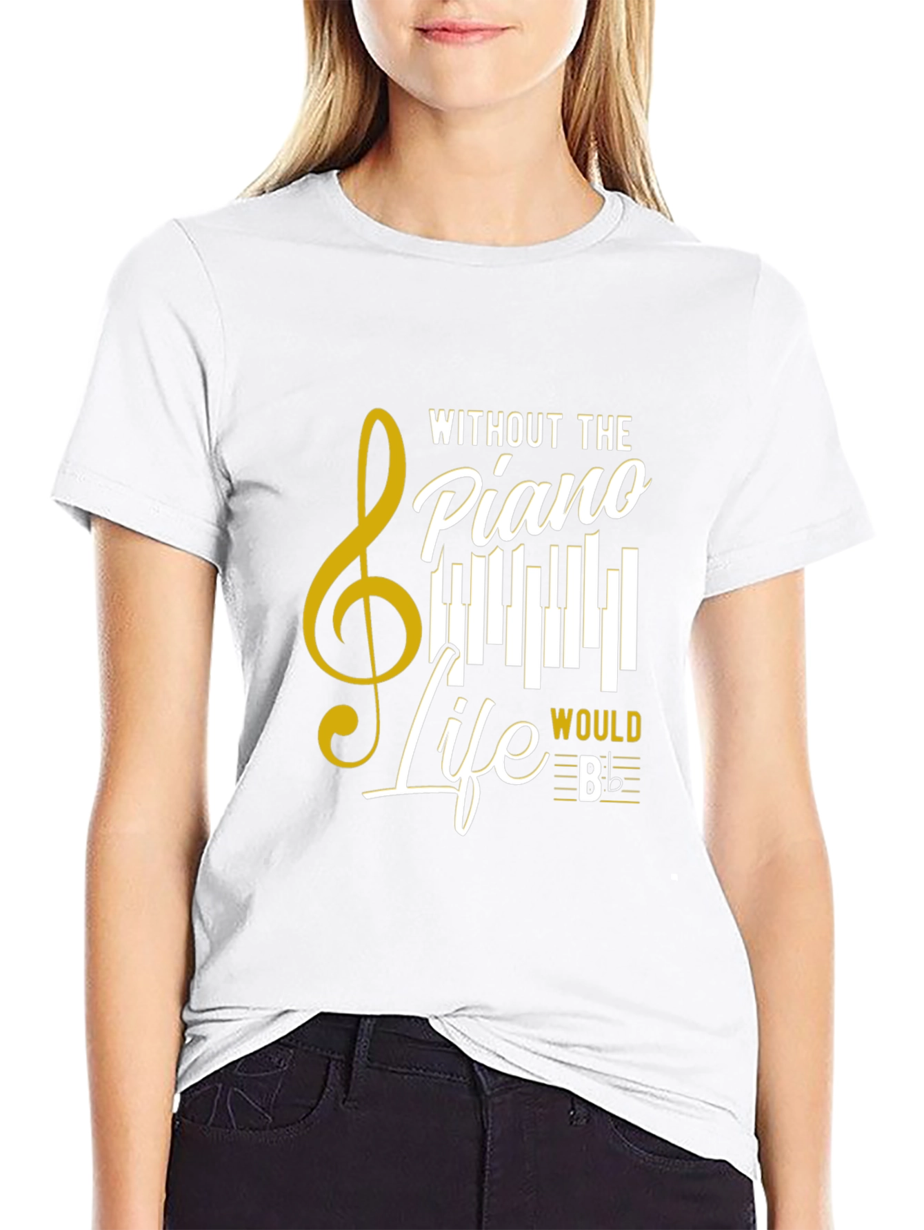 Black Piano Life T-Shirt - Music Lover Tee view 9