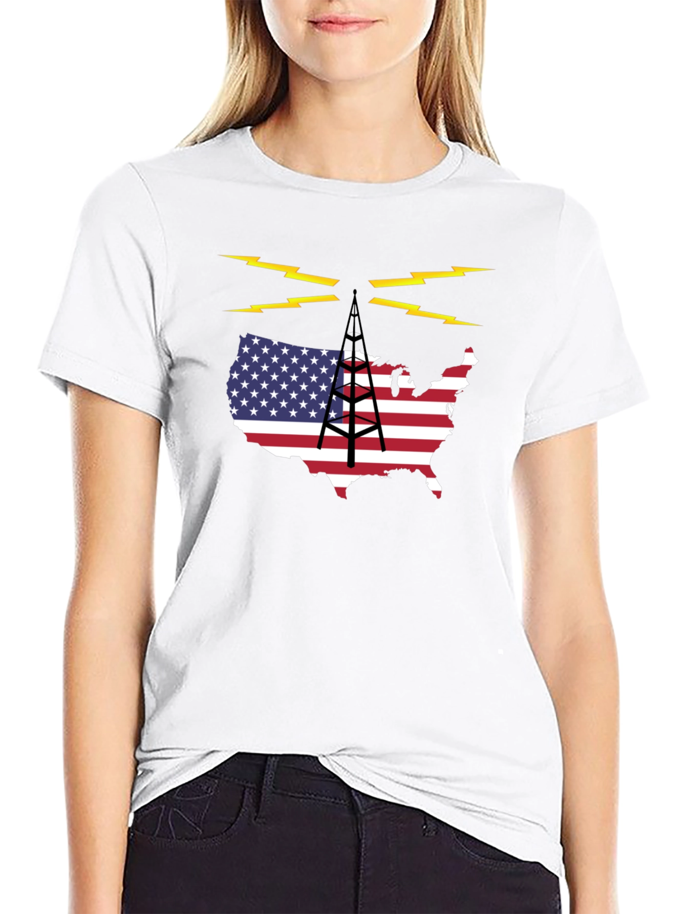 Black American Radio T-Shirt view 9