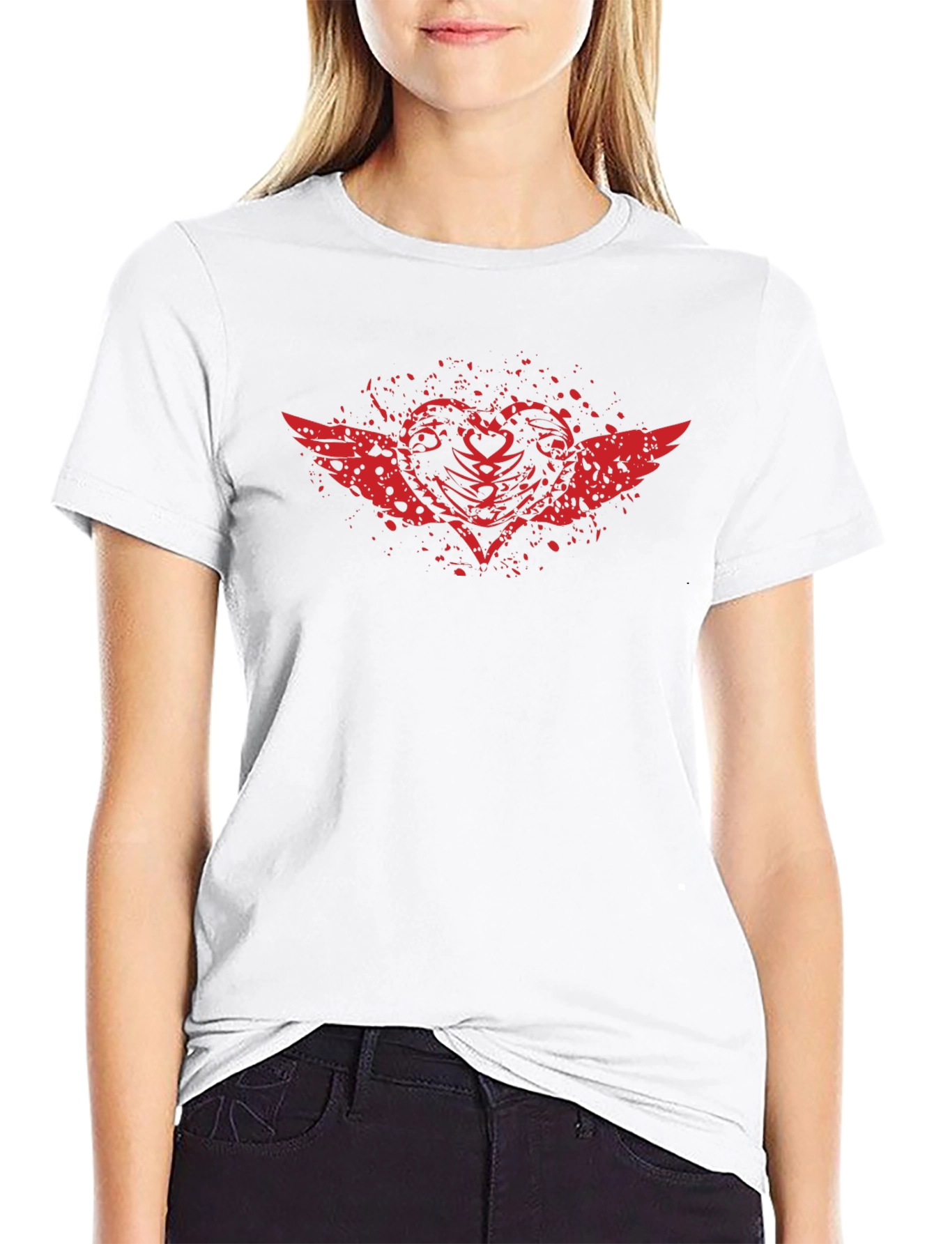 Black Winged Heart Graphic Tee - Men's Black T-Shirt view 9