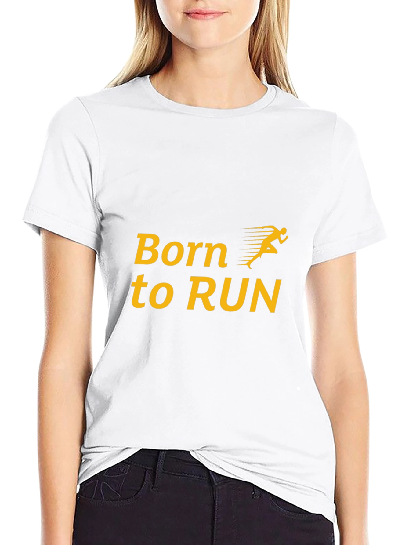Black Born to Run T-Shirt - Black Graphic Tee for Runners view 9