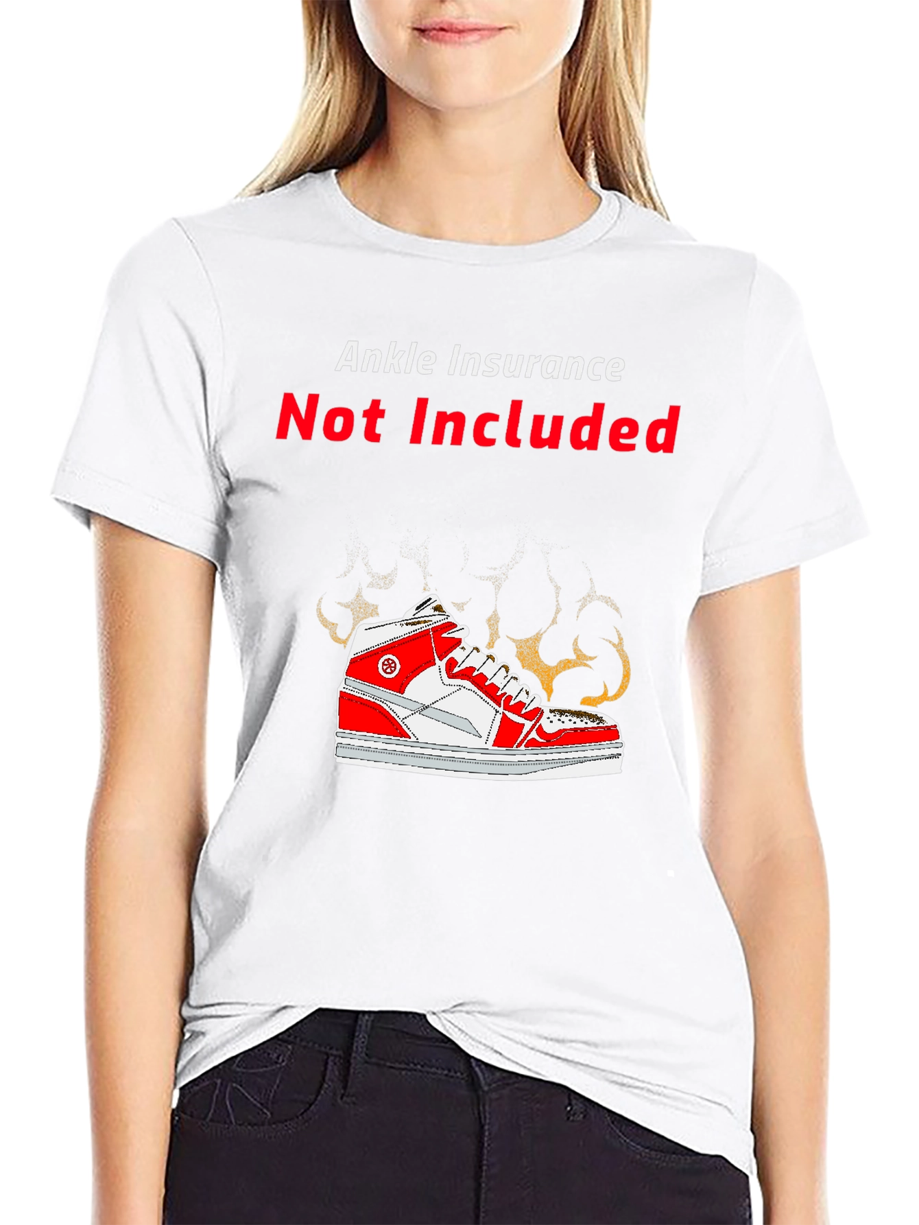 Black Ankle Insurance Not Included Novelty T-Shirt view 9