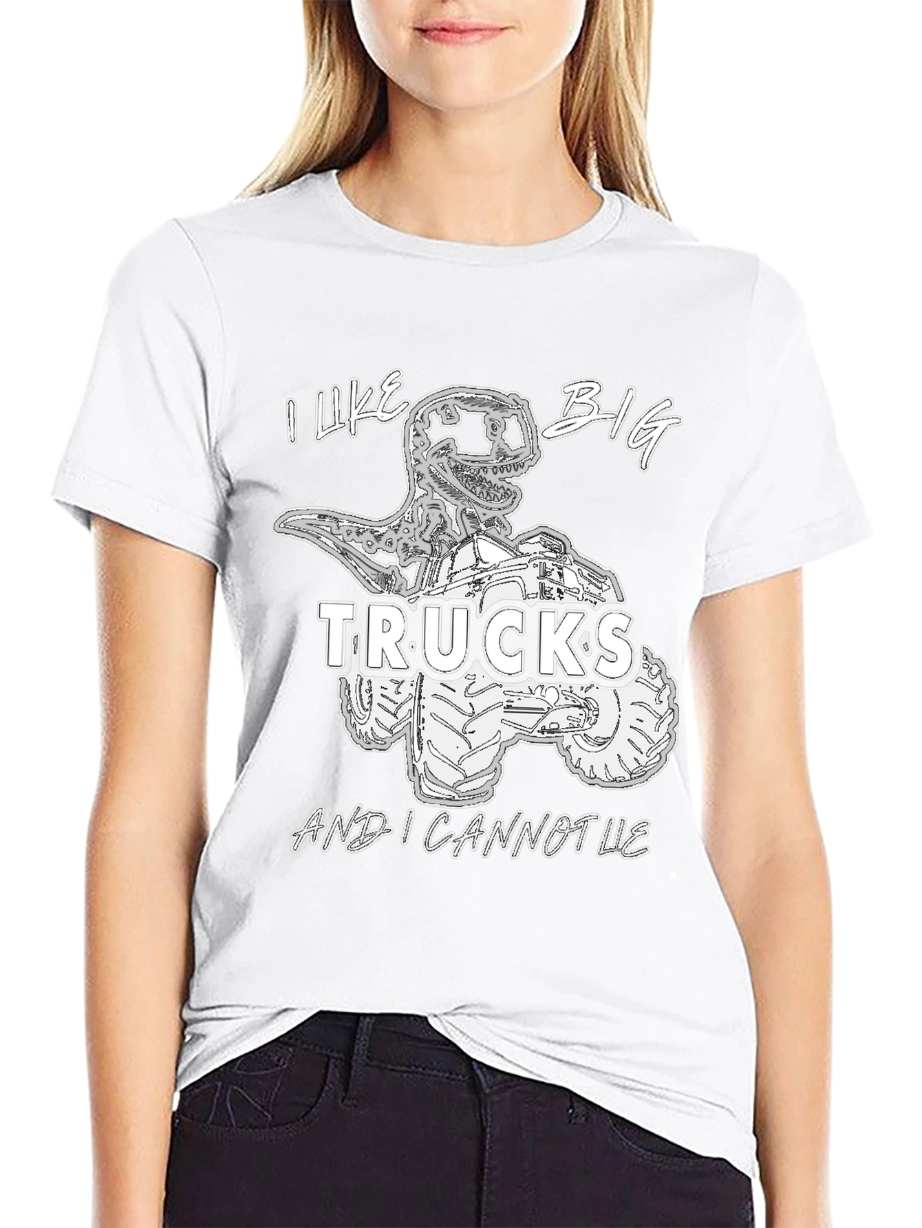 Black Dino Truck T-Shirt - I Like Big Trucks view 9