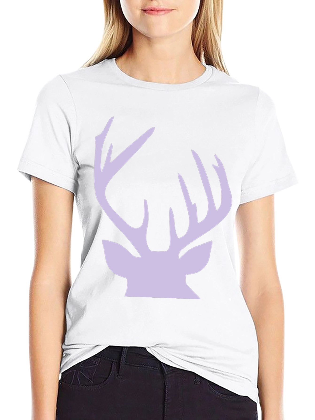 Deer Antler Graphic Tee - Stylish Black Cotton T-Shirt - 9