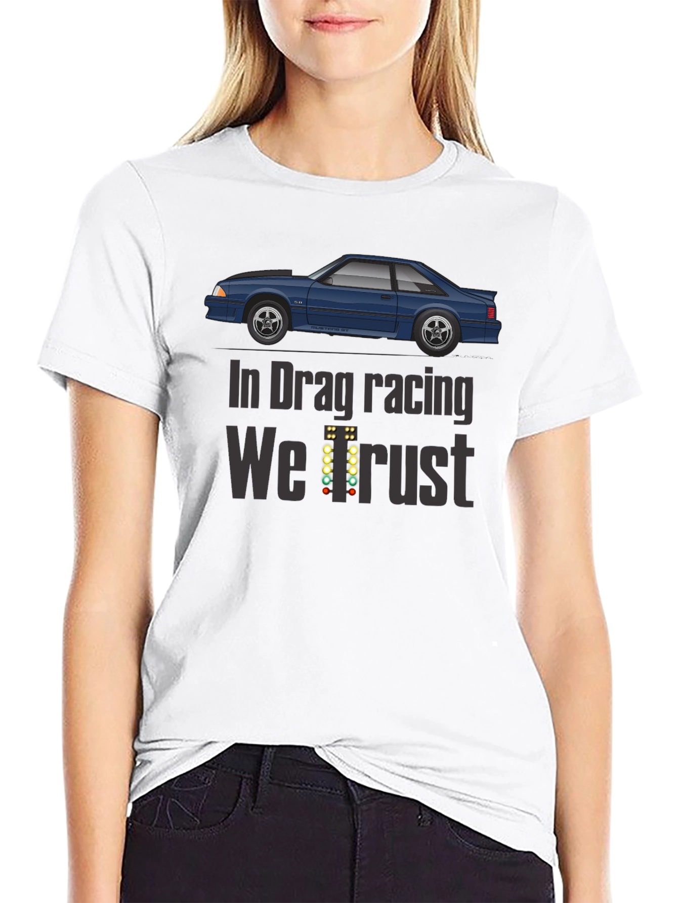 Black In Drag Racing We Trust T-Shirt view 9