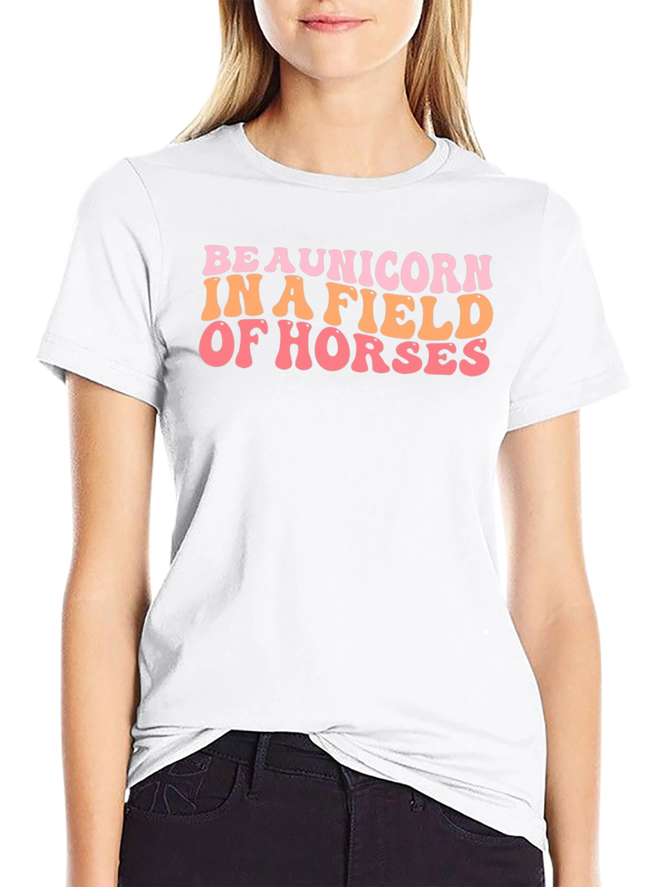 Black Be A Unicorn T-Shirt - Funny Graphic Tee view 9