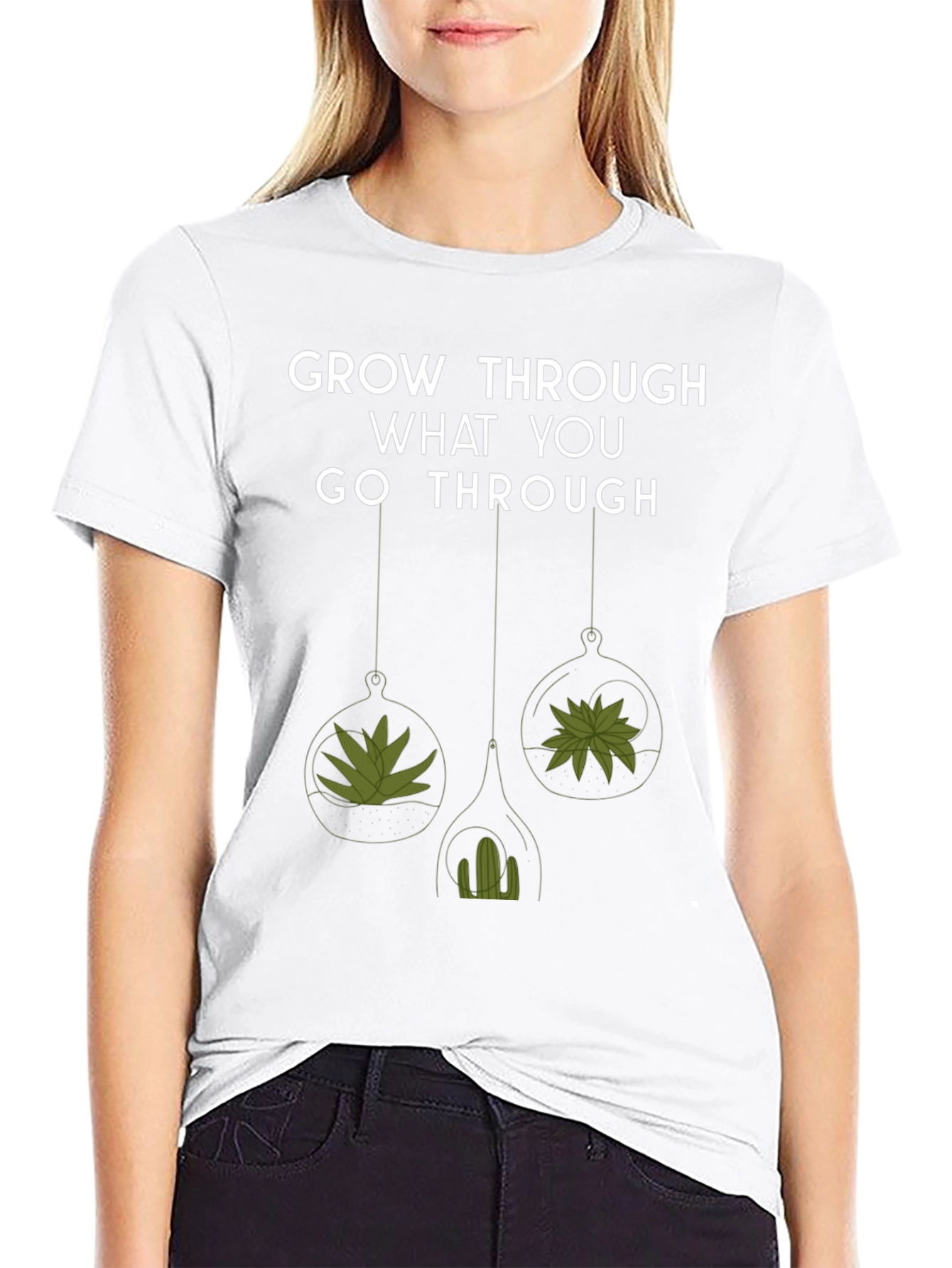 Black Grow Through What You Go Through Tee view 9