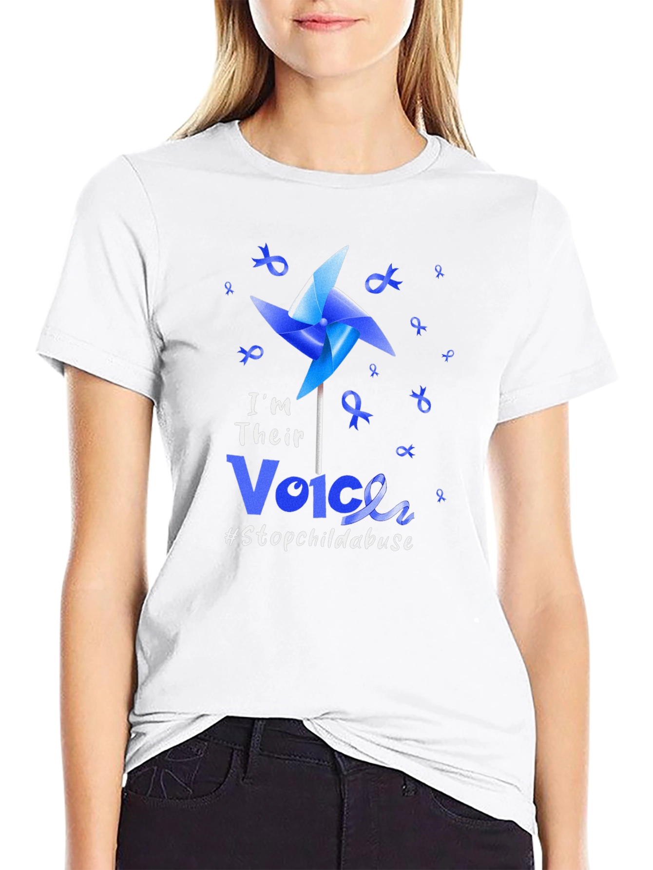 I'm Their Voice Stop Child Abuse Awareness T-Shirt - 9