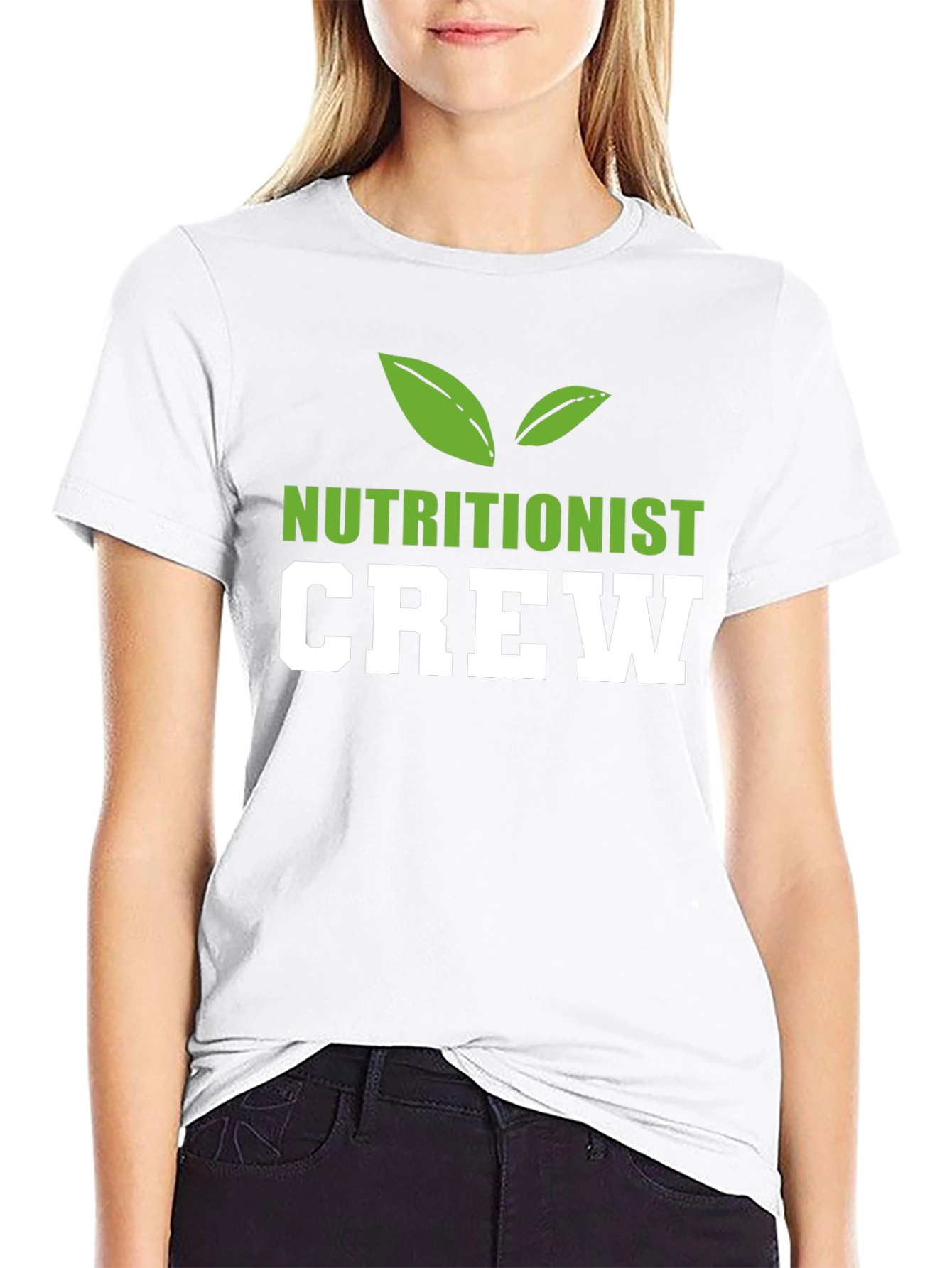 Black Nutritionist Crew T-Shirt, Black, Cotton Blend view 9