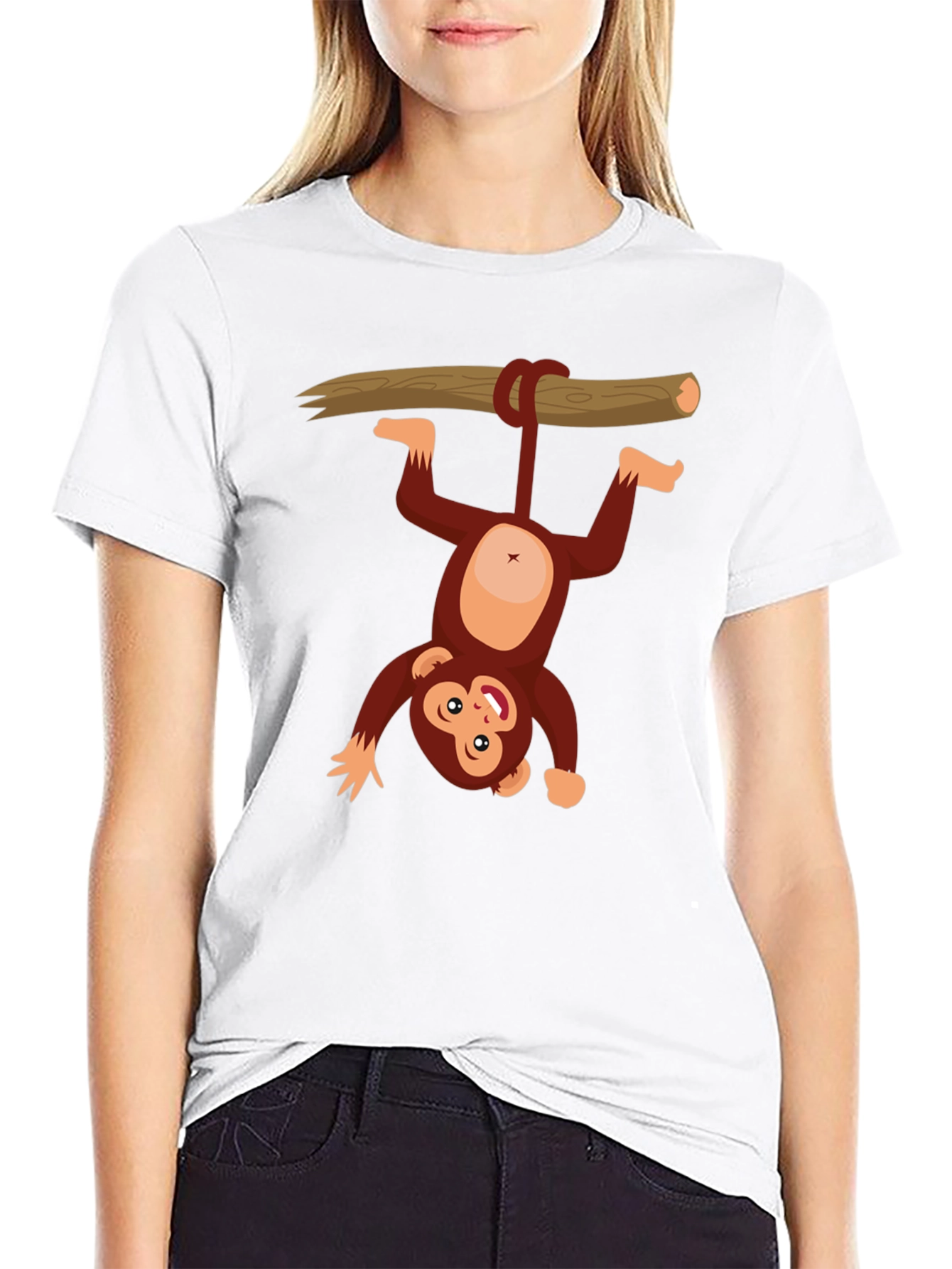 Black Monkeying Around T-Shirt - Fun Graphic Tee for Casual Wear view 9