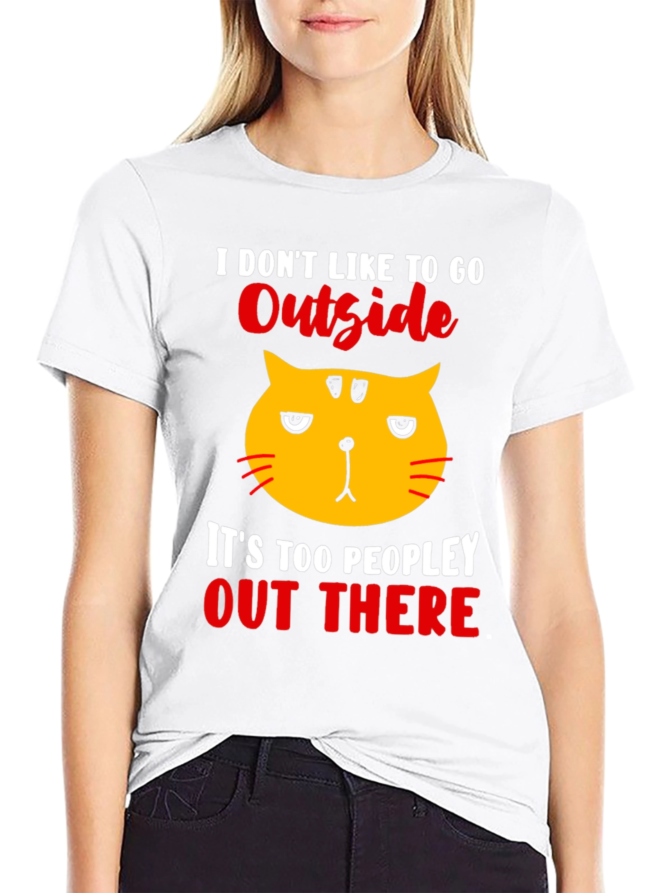 Black Introvert Cat T-Shirt view 9