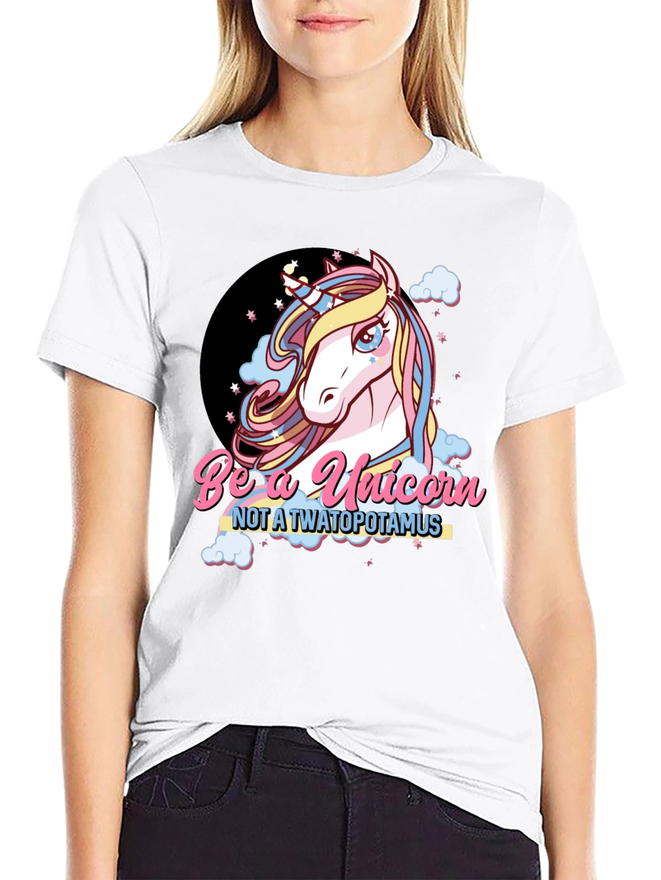 Black Be A Unicorn Graphic Tee - Men's Black T-Shirt view 9