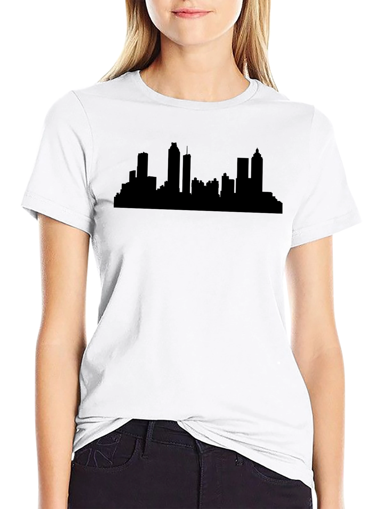 Black Atlanta Skyline Black T-Shirt view 9