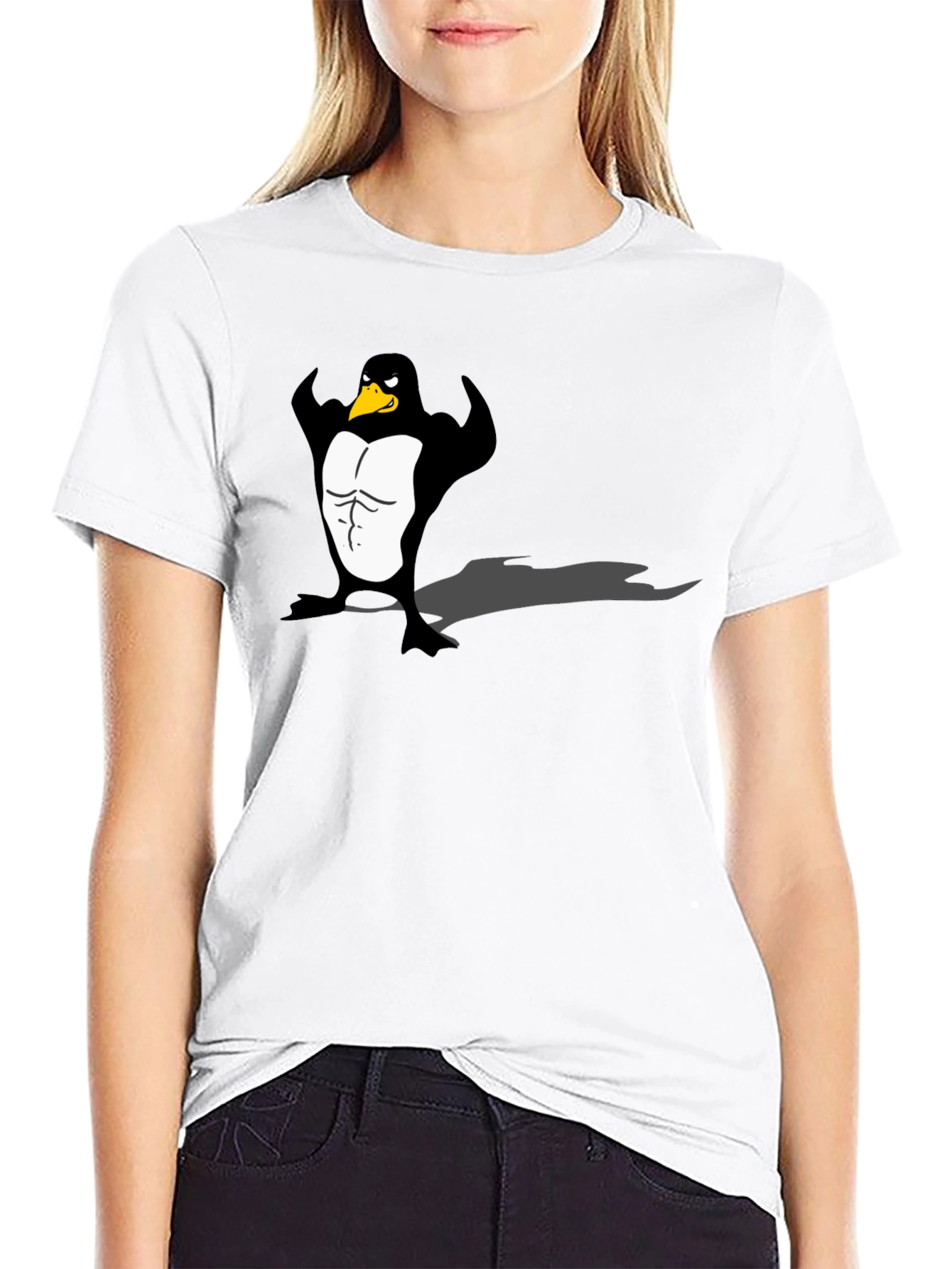 Black Men's Black Penguin Muscle Graphic Tee view 9