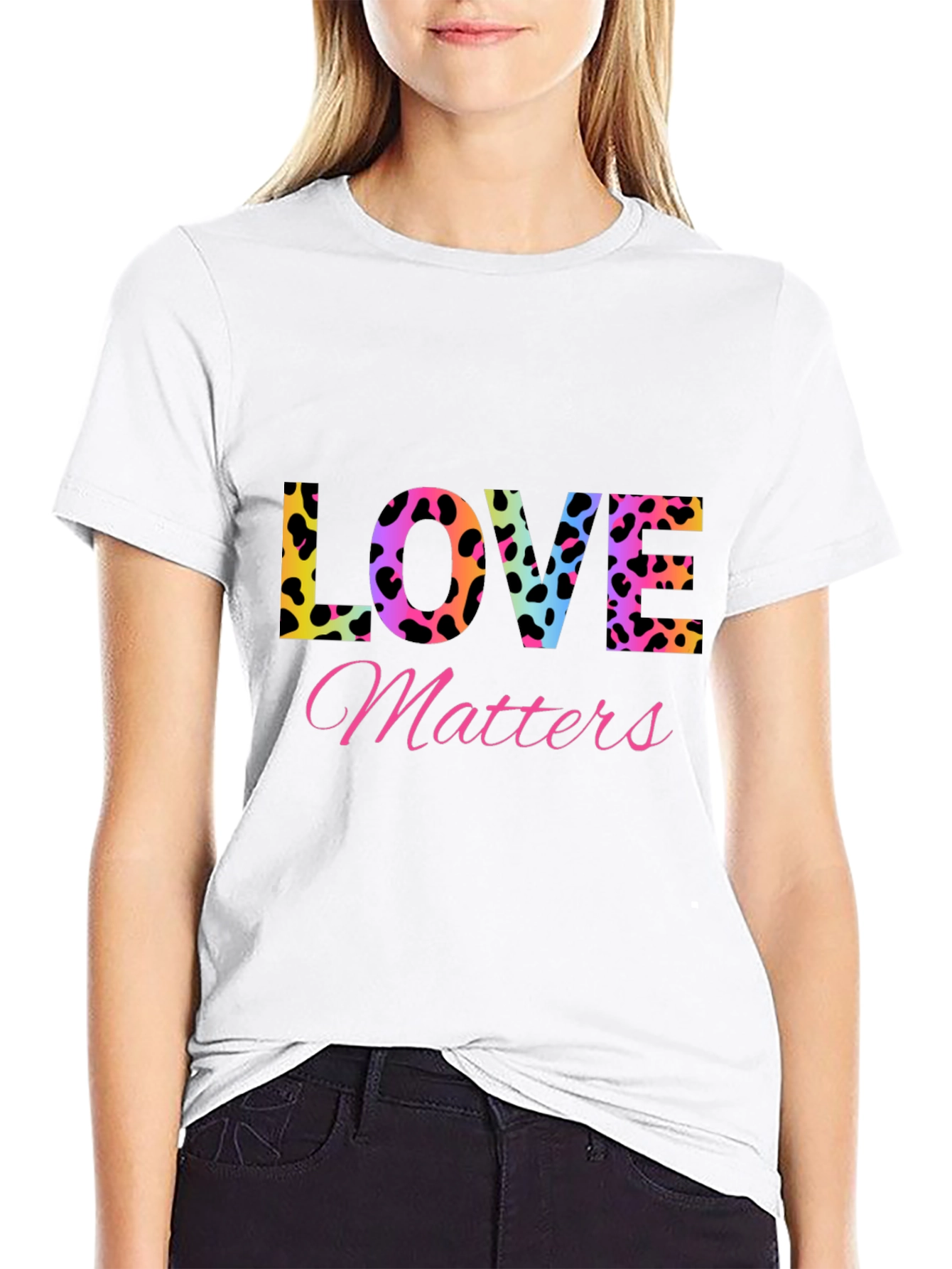 Black Love Matters T-Shirt - Leopard Print view 9