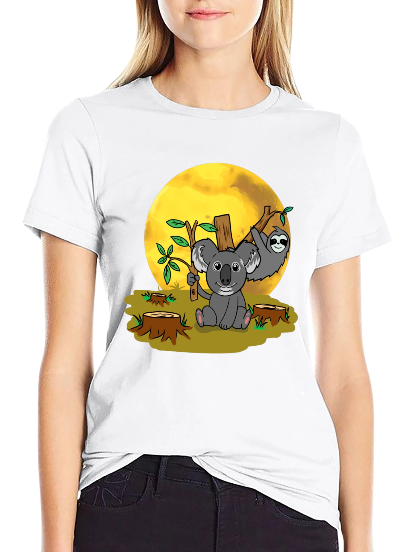 Black Koala Sloth Graphic Tee - Conservation T-Shirt view 9