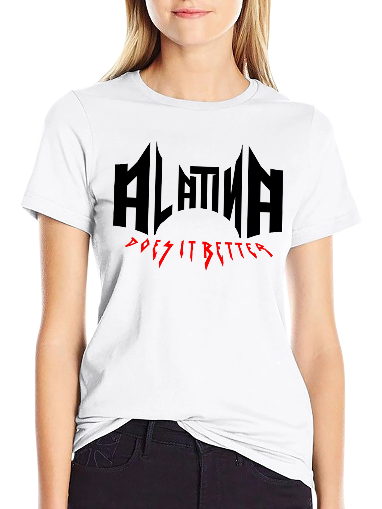Black Alatina Does It Better Black Graphic Tee view 9