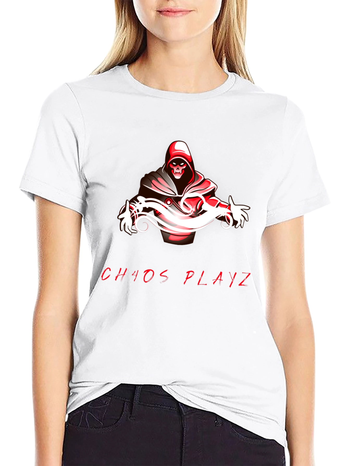 Black Chaos Playz Graphic Tee - Black Cotton Blend view 9