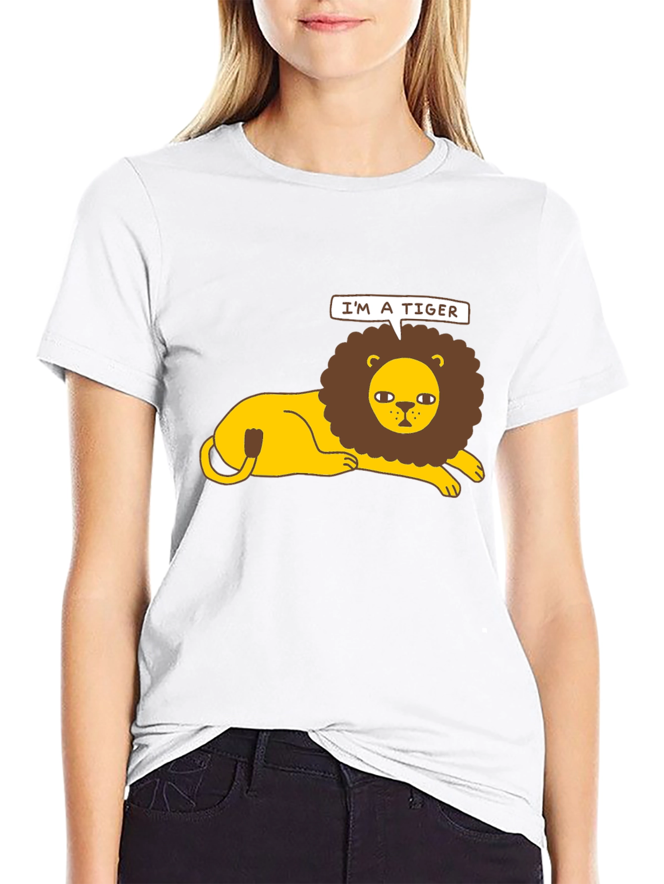 Black I'm a Tiger T-Shirt - Funny Lion Graphic Tee view 9