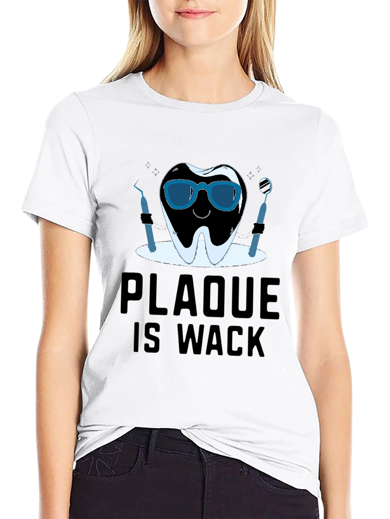 Black Plaque is Wack T-Shirt - Dental Humor Tee view 9