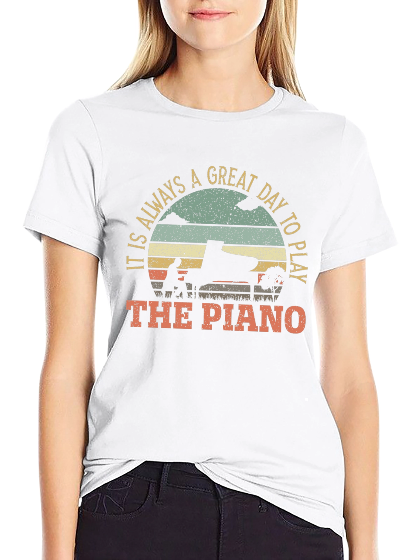 Black Piano Player T-Shirt: It's Always A Great Day to Play view 9