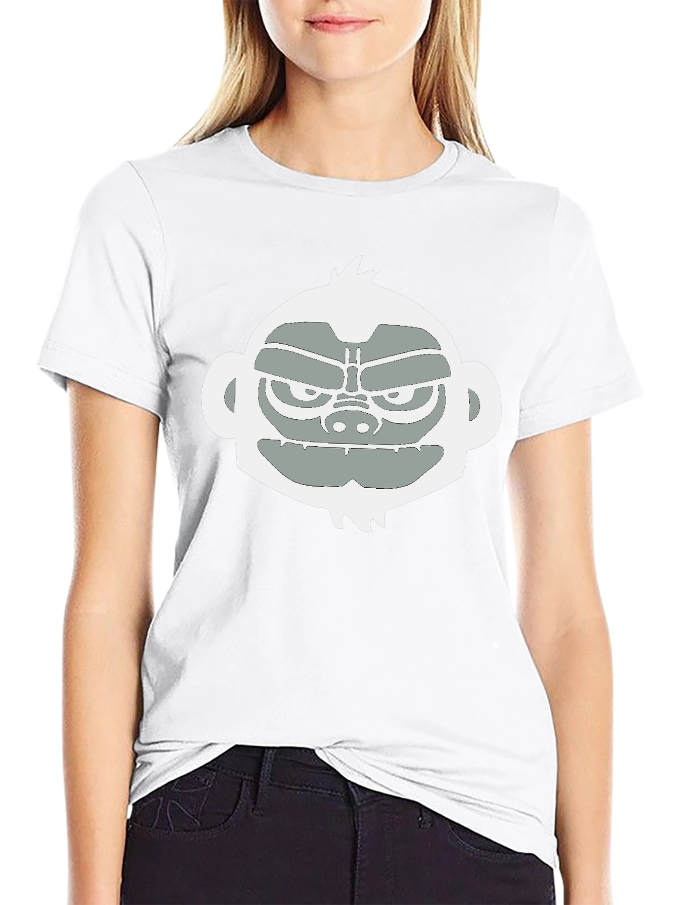 Black Cool Monkey Graphic Tee - Black Casual T-Shirt view 9