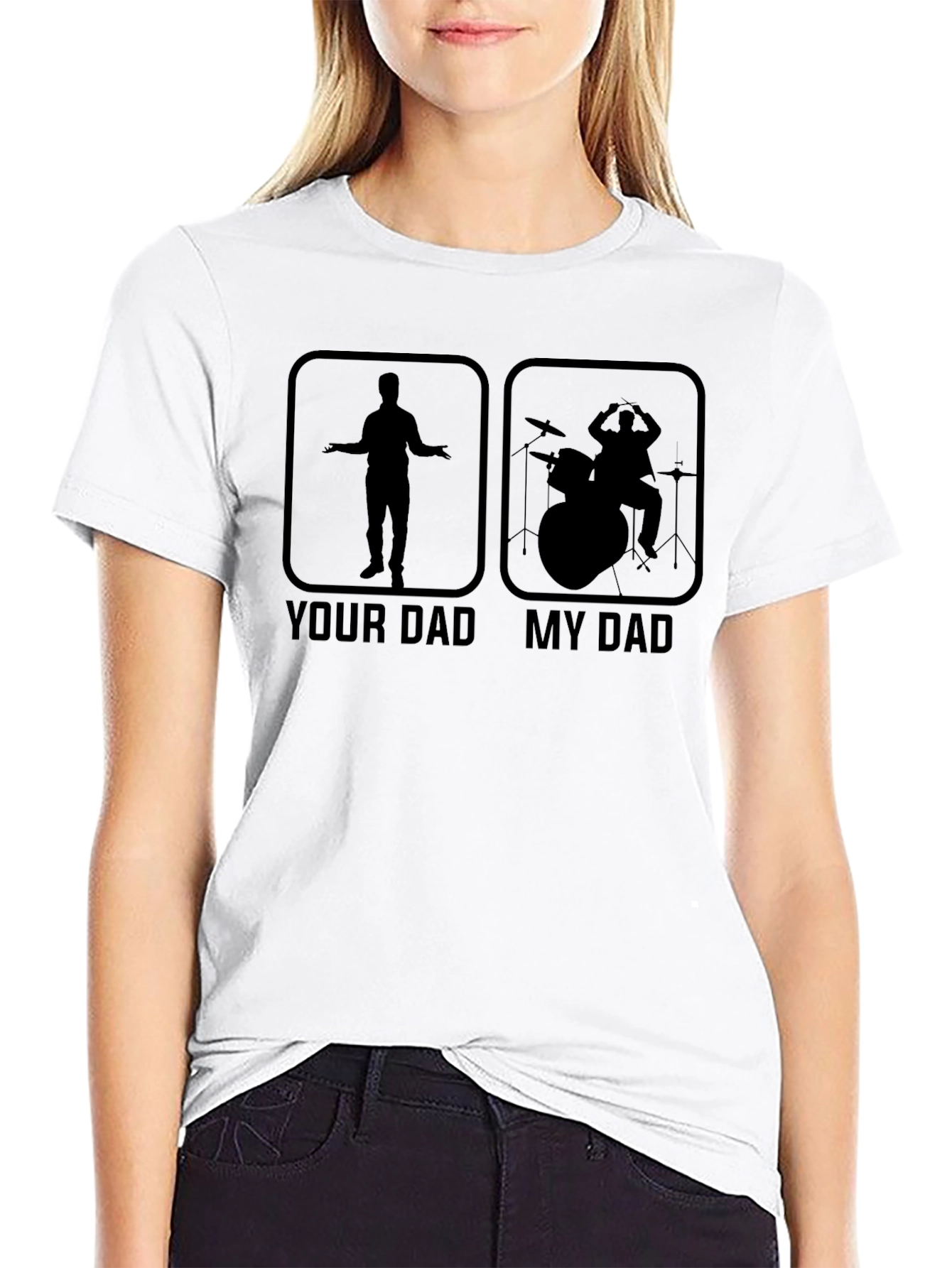 Black Your Dad My Dad Drummer T-Shirt Funny Father's Day Gift view 9