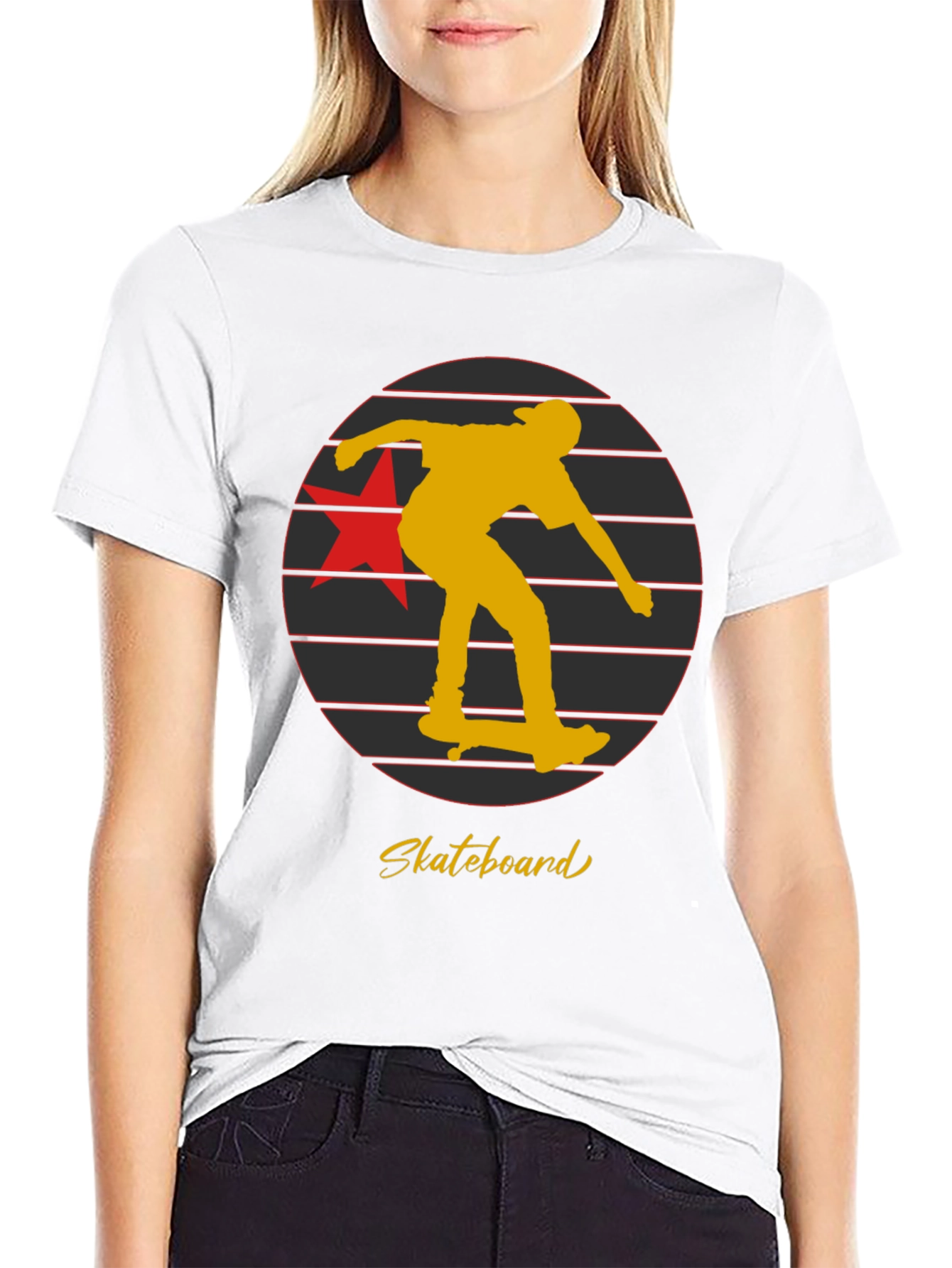 Black Skateboard Retro Graphic T-Shirt view 9