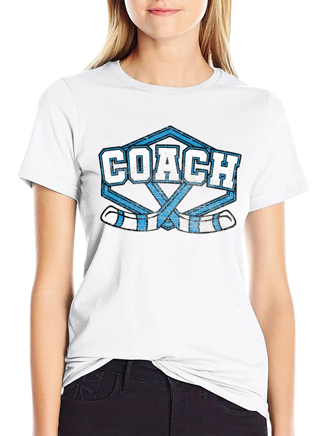 Black Hockey Coach T-Shirt view 9