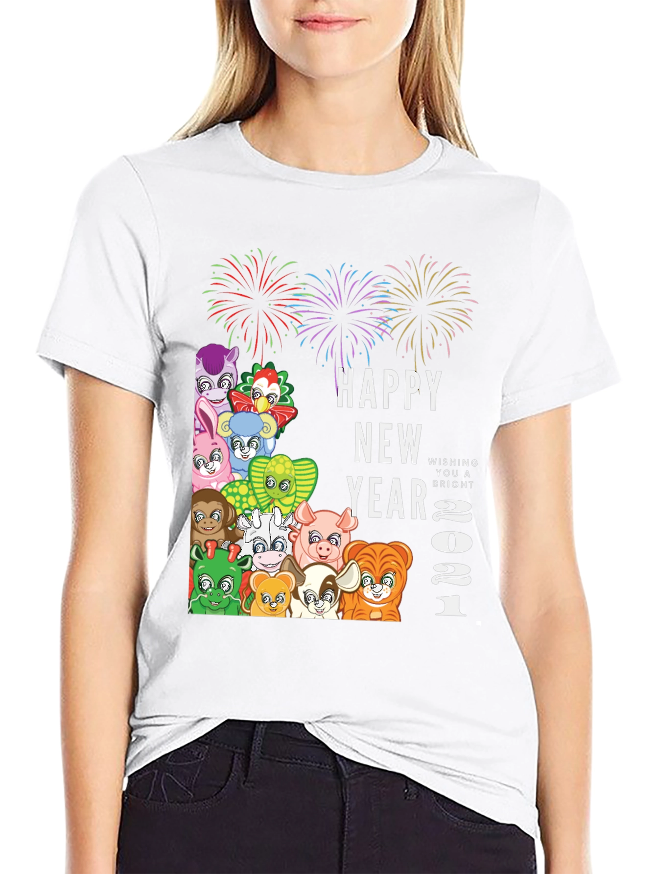 Black Happy New Year 2021 Animals T-Shirt view 9