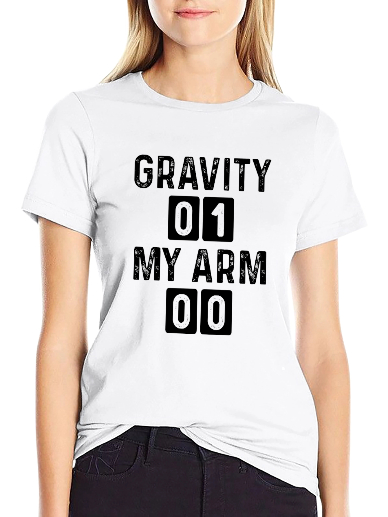 Black Gravity 01 My Arm 00 Men's Black T-Shirt view 9