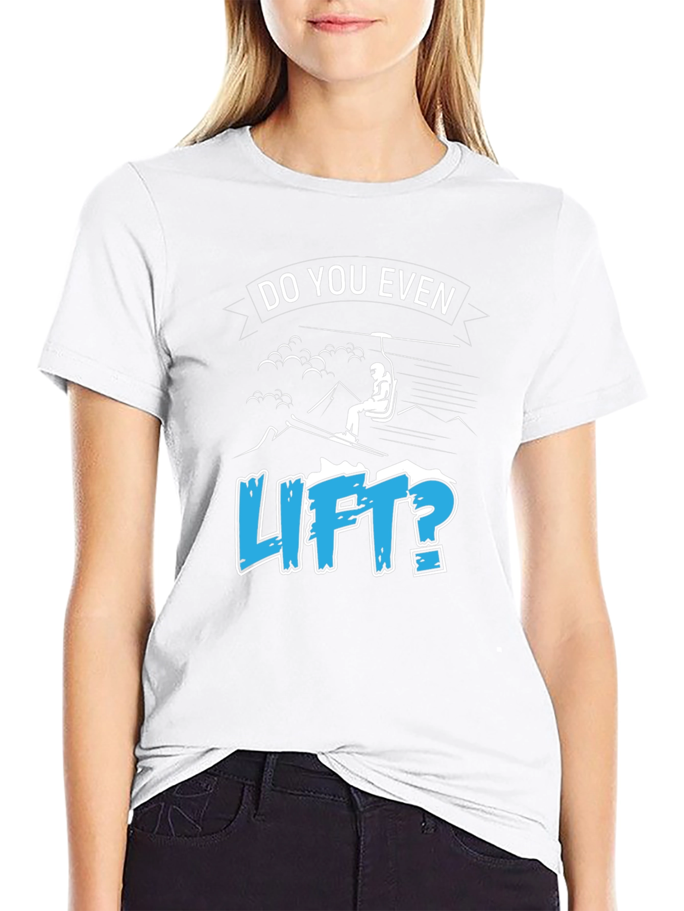 Black Do You Even Lift? Skiing T-Shirt view 9