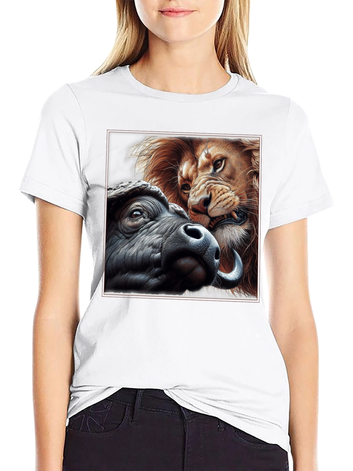 Black Lion vs. Buffalo Graphic Tee view 9