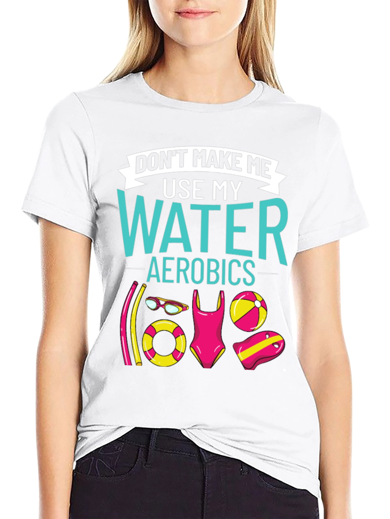Water Aerobics Graphic Tee - Humorous Workout Shirt - 9
