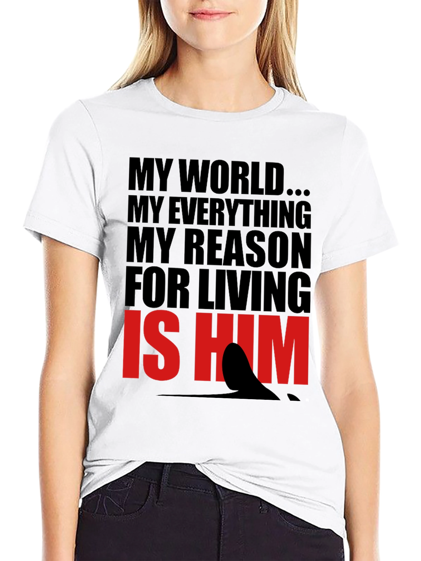Black My World Is Him Graphic Tee view 9