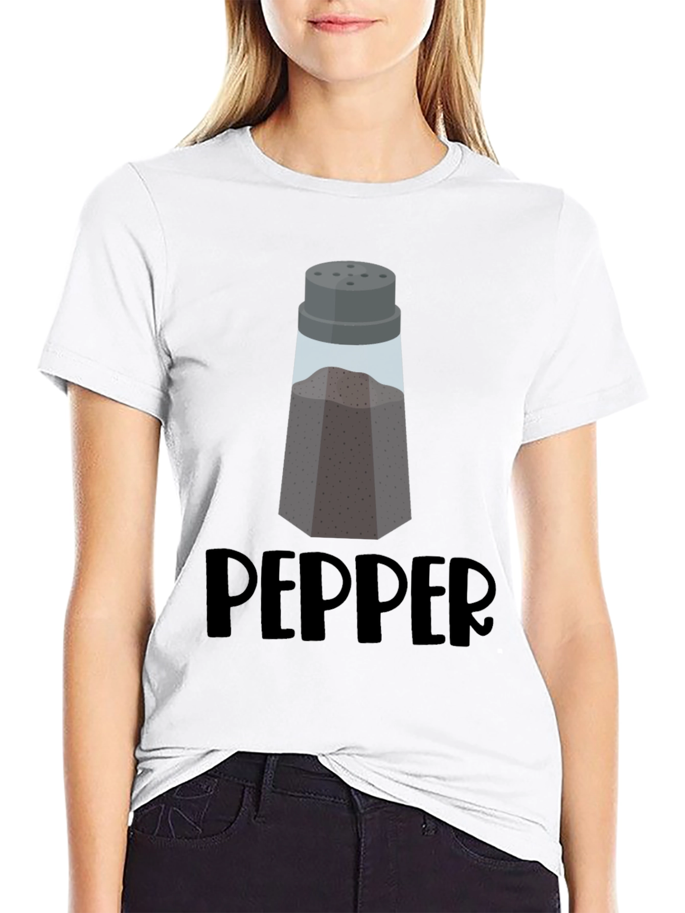 Black Men's Black Pepper Shaker Graphic T-Shirt view 9