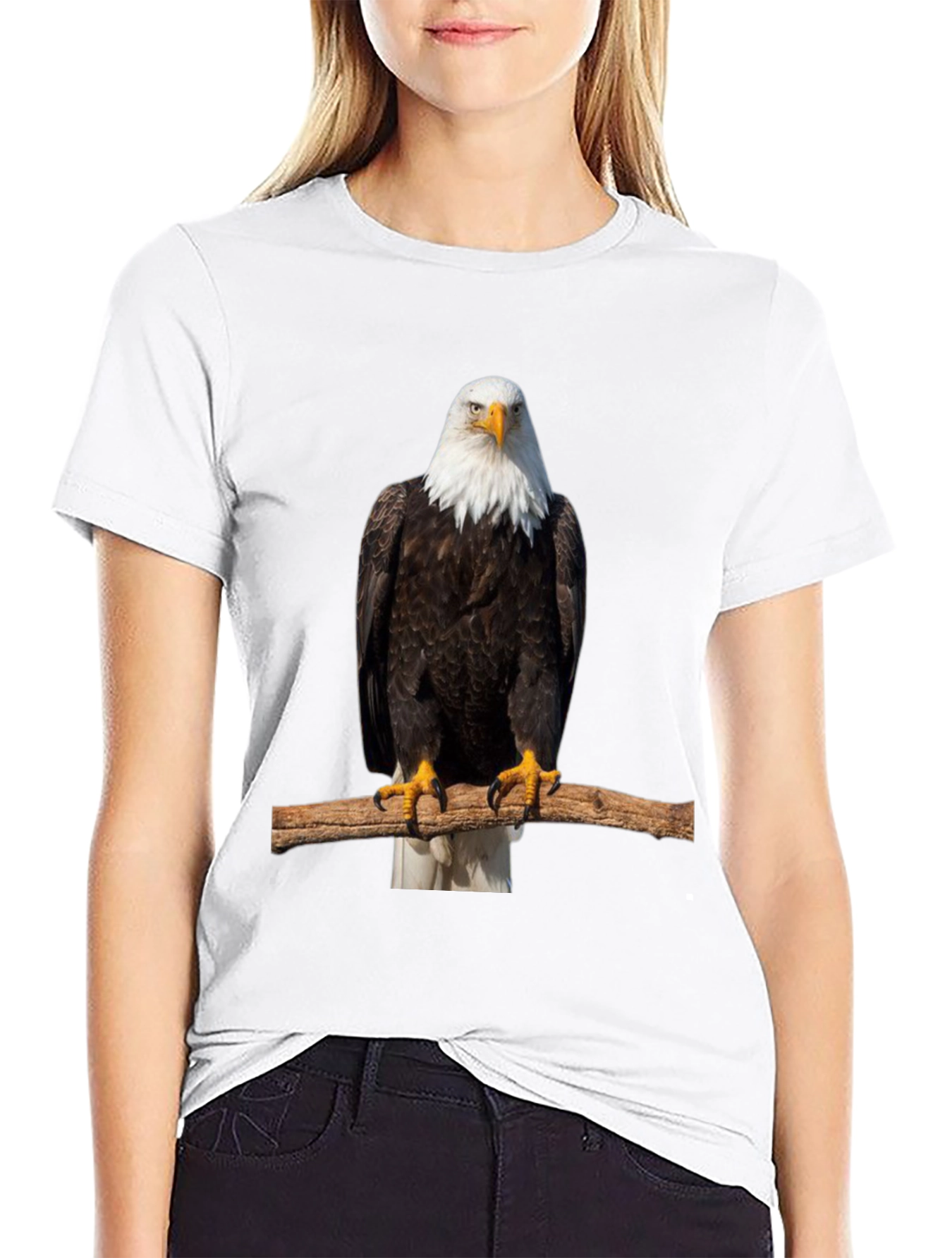 Black Eagle Print Black T-Shirt view 9