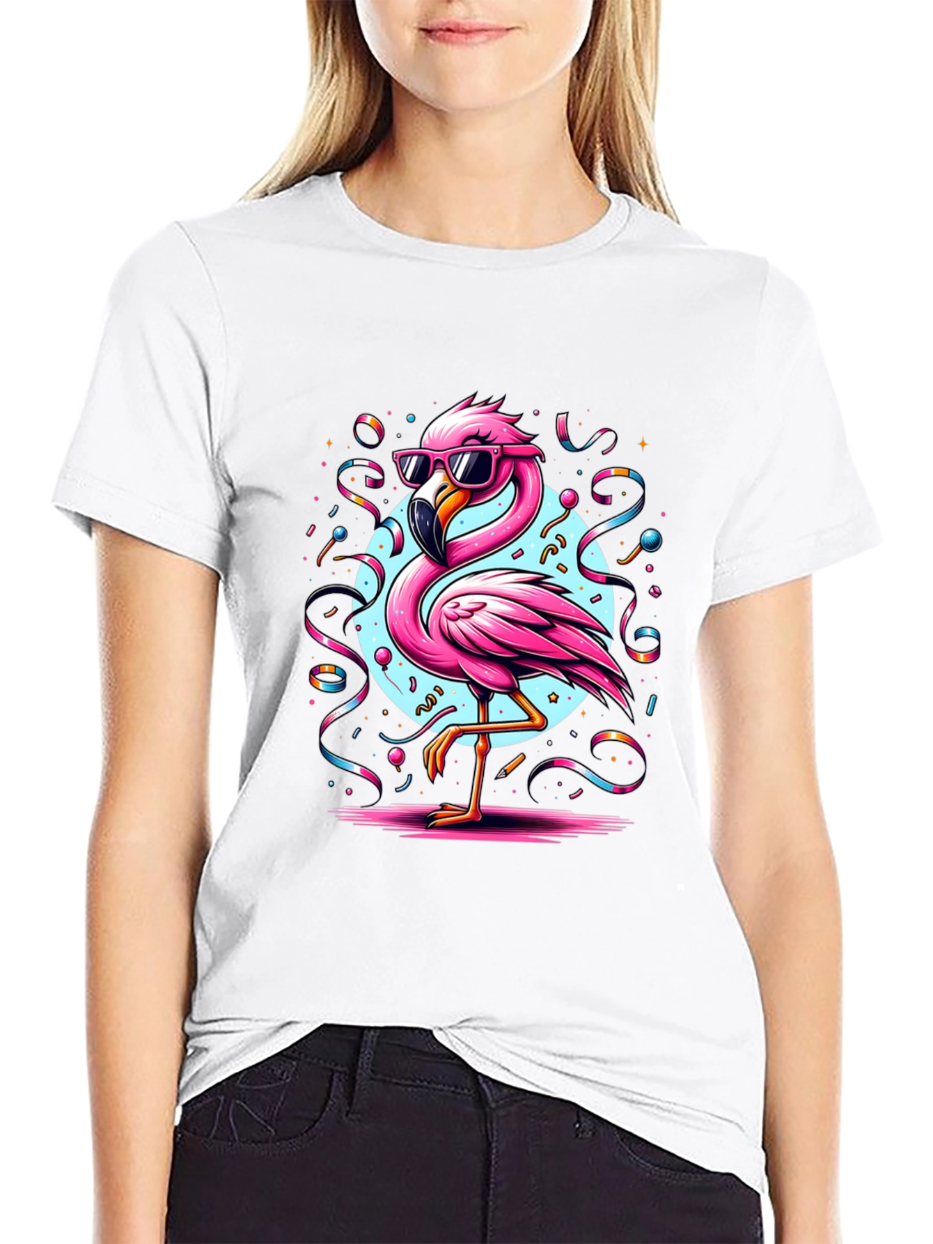 Black Flamingo T-Shirt - Cool Summer Vibes view 9
