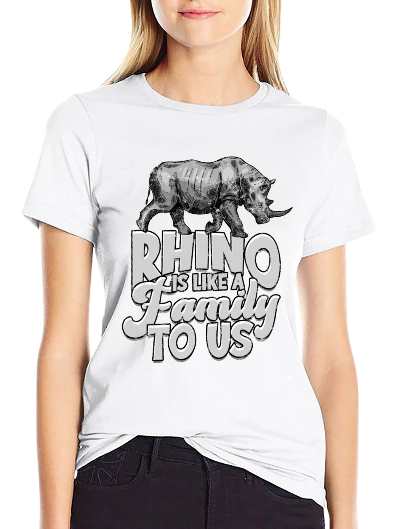 Black Rhino Family T-Shirt - Wildlife Conservation Tee view 9