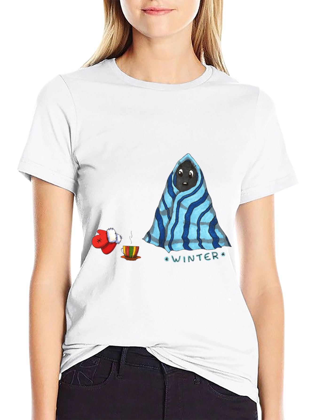 Black Winter Bear T-Shirt - Cozy & Cute view 9