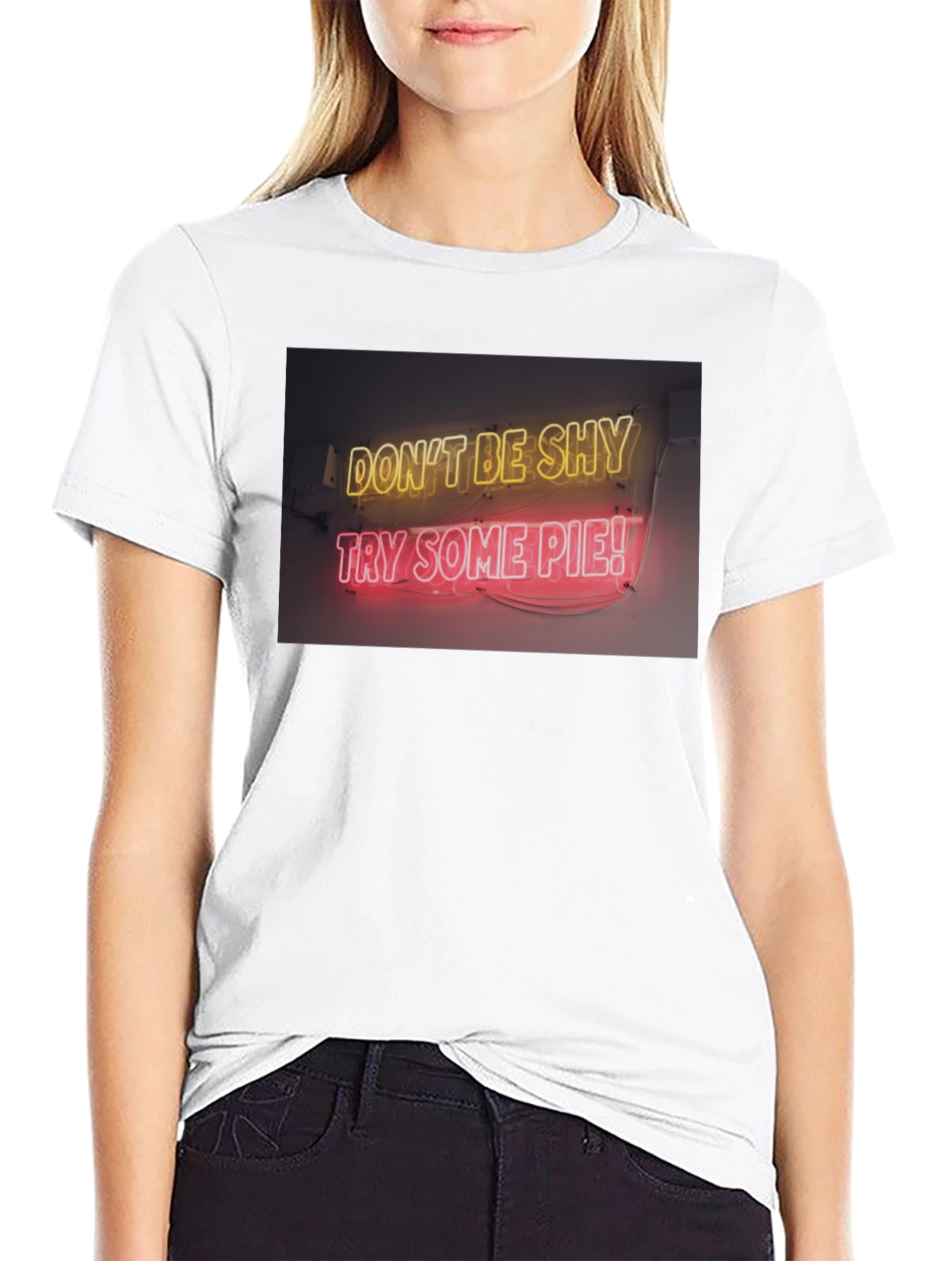 Black Neon Pie Graphic Tee - Don't Be Shy T-Shirt view 9